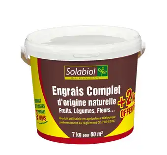 Gamm vert Engrais complet Solabiol offre