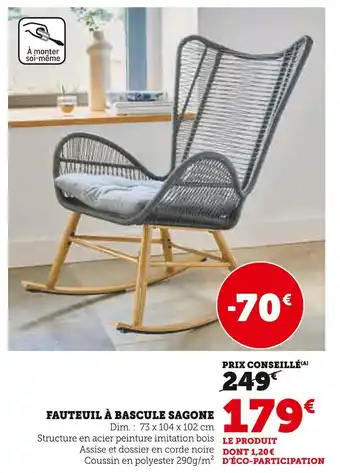 Super U FAUTEUIL À BASCULE SAGONE offre
