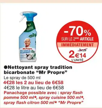 Monoprix Mr Propre Nettoyant spray tradition bicarbonate offre