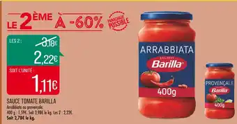 Match BARILLA SAUCE TOMATE offre