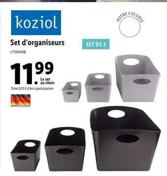 Lidl koziol Set d’organiseurs offre