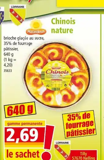 Norma MATINDOUX Chinois nature offre