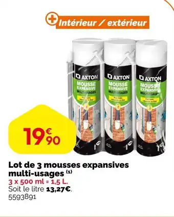 Weldom AXTON Lot de 3 mousses expansives multi-usages (1) offre