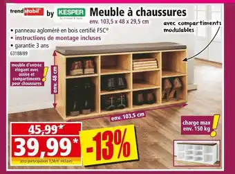 Norma TRENDSTABIL BY KESPER Meuble à chaussures offre