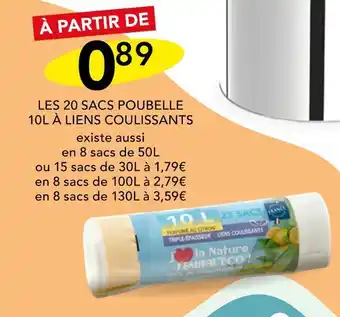 LES 20 SACS POUBELLE 10 L Ă LIENS COULISSANTS
