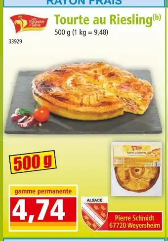 Norma LES RÉGION À TABLE Tourte au Riesling offre