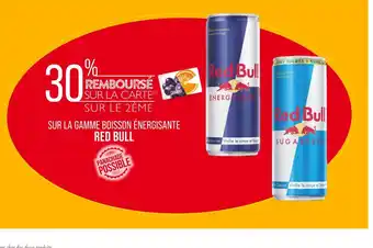 Match RED BULL 30% REMBOURSÉ SUR LE 2ÈME SUR LA CARTE SUR LA GAMME BOISSON ÉNERGISANTE RED BULL offre