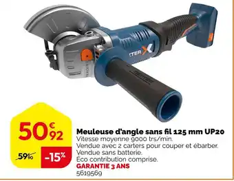 Weldom DEXTER Meuleuse d’angle sans fil 125 mm UP20 offre