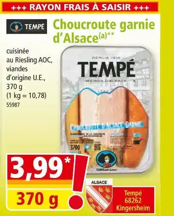 Norma TEMPÉ Choucroute garnie d’Alsace offre
