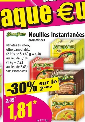 Norma YUM YUM Nouilles instantanées offre