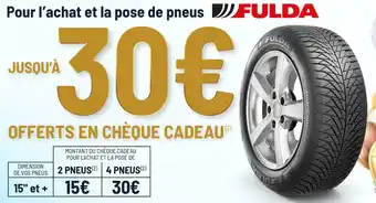 Fulda bon plan sur la pose de pneus de la marque fulda