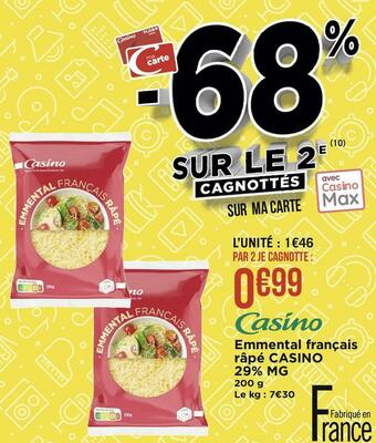 Emmental français râpé casino 29% mg