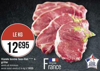 Viande bovine faux-filet à griller