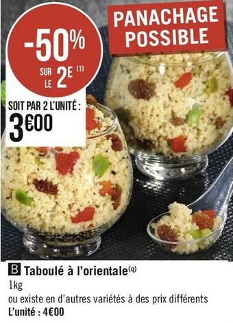Géant Casino Taboulé à l’orientale offre