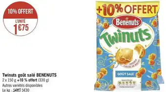 Géant Casino Benenuts twinuts goût salé offre