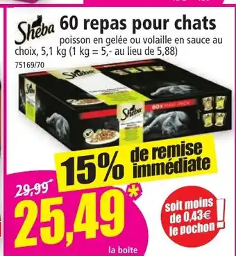 Norma Sheba 60 repas pour chats offre