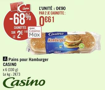 Casino pains pour hamburger