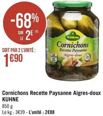 Kuhne cornichons recette paysanne aigres-doux