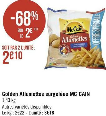 Mc cain golden allumettes surgelées