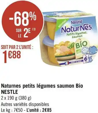 Nestle naturnes petits légumes saumon bio
