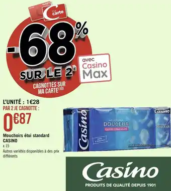 Géant Casino Casino mouchoirs étui standard offre