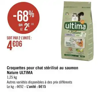 Ultima croquettes pour chat stérilisé au saumon nature