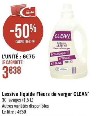 Clean lessive liquide fleurs de verger*
