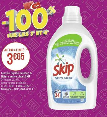 Skip lessive liquide science & nature active clean
