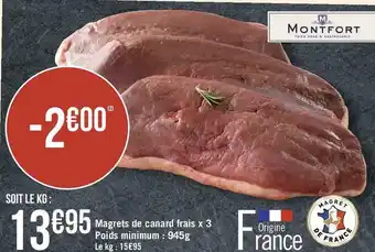 Géant Casino Montfort magrets de canard frais x 3 offre