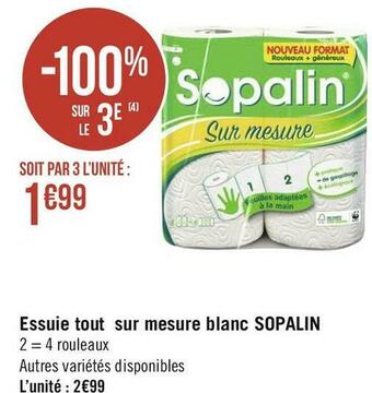 Sopalin essuie-tout sur mesure blanc