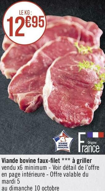 Viande bovine faux-filet à griller