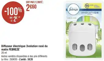 Febreze diffuseur électrique 3volution rosé du matin*