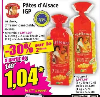 Norma Pâtes d'Alsace IGP offre