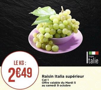 Raisin italia supérieur
