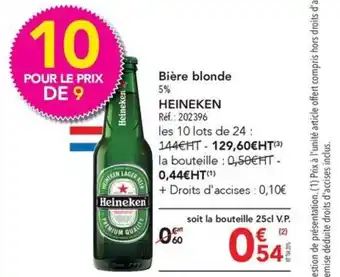 METRO Bière blonde 5% HEINEKEN offre