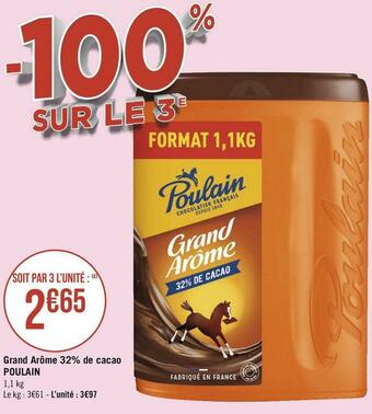 Géant Casino Poulain grand arôme 32% de cacao offre