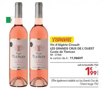 METRO Vin d'Algérie Cinsault LES GRANDS CRUS DE L'OUEST offre