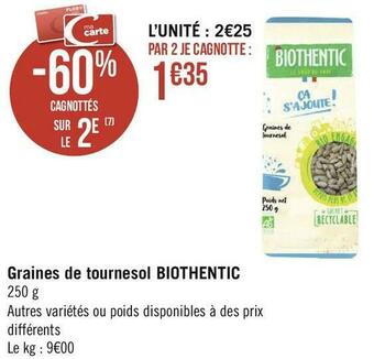 Biothentic graines de tournesol