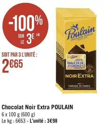 Géant Casino Poulain chocolat noir extra offre