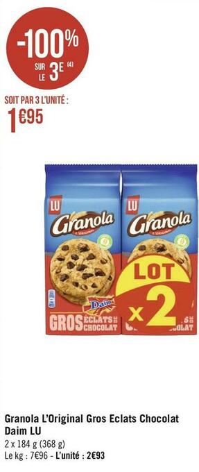 Lu granola l’original gros eclats chocolat daim