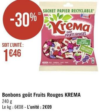 Krema bonbons goût fruits rouges