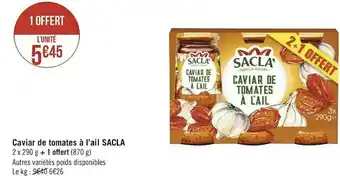 Géant Casino Sacla caviar de tomates à l’ail offre