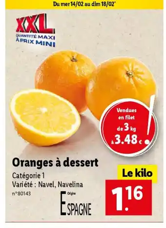 Lidl Oranges à dessert offre
