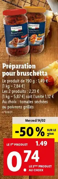 Lidl Préparation pour bruschetta offre