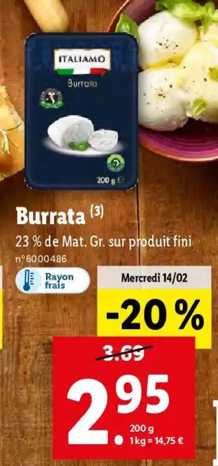 Lidl Burrata (3) offre