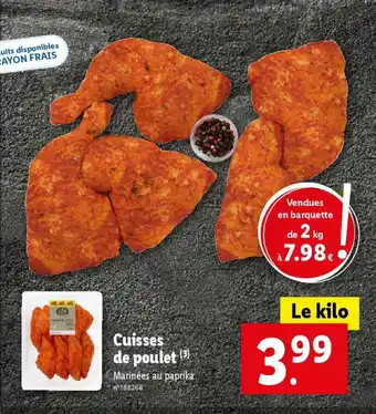Lidl Cuisses de poulet (3) Marinées au paprika offre