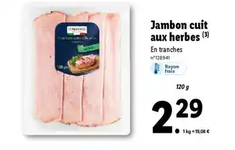 Lidl Jambon cuit aux herbes (3) offre
