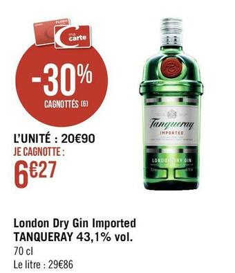 Tanqueray london dry gin imported 43,1% vol.