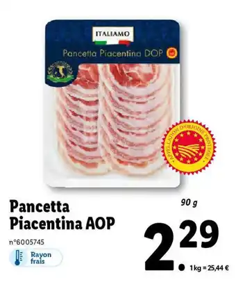 Lidl Pancetta Piacentina AOP offre