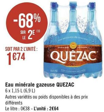 Quezac eau minérale gazeuse